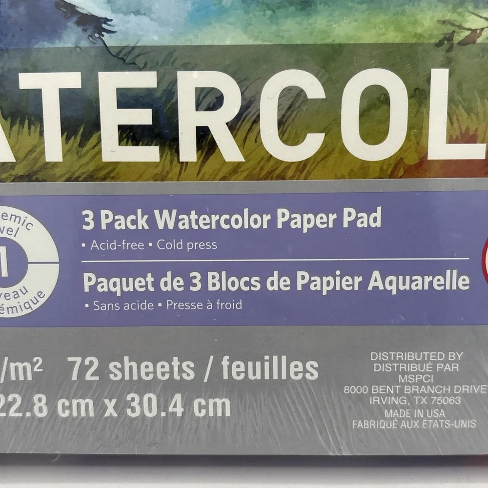 3 Pack Watercolor Paper Pad Artists Loft 24 Sheets Each 140lb 9×12
